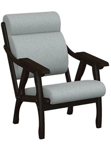 Мягкое кресло Вега 10 ткань серый, каркас венге в Новороссийске
