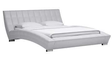 Двуспальная кровать Оливия 160 арт. Марика 483 к/з (белый) с основанием в Краснодаре