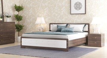 Кровать полутороспальная СВ-Стиль Золушка, 140х200 с основанием, кожзам, венге в Армавире