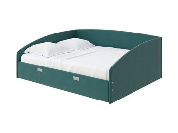 Кровать в спальню Bono 160х200, Велюр (Forest 560 Морская волна) в Краснодаре