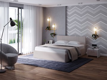 Кровать в спальню Helix Plus 160х200, Велюр (Ultra Суфле) в Краснодаре