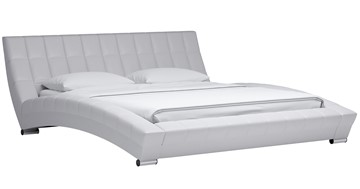 Двуспальная кровать Оливия 180 арт. Марика 483 к/з (белый) с основанием в Новороссийске
