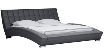 Спальная кровать Оливия 180 арт. Марика 485 к/з (серый) с основанием в Новороссийске