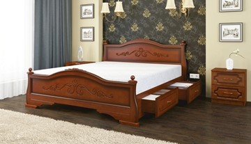 Кровать с выкатными ящиками Карина-1 (Орех) 160х200 в Краснодаре