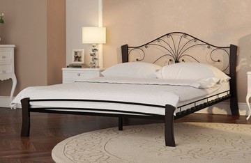 Кровать 1.5-спальная Фортуна 4 Лайт, 1400, черный/шоколад в Сочи