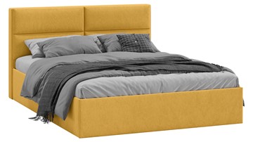Кровать с мягким изголовьем Глосс Тип 1 (Микровелюр Wellmart Yellow) в Армавире