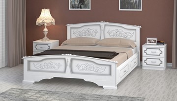 Кровать с выкатными ящиками Елена (Белый Жемчуг) 160х200 в Армавире