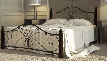 Кровать в спальню Фортуна 1, 1600, черный/шоколад в Армавире