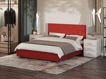 Кровать спальная Proson Neo 160х200, Велюр (Forest 13 Красный) в Краснодаре