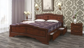 Кровать с выкатными ящиками Карина-6 (Орех) 180х200 в Новороссийске