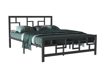 Полутороспальная кровать Лофт 3, 160х200, черная в Краснодаре