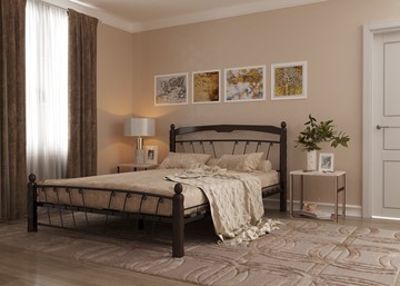 Спальная кровать Муза 1, 1400, черный/шоколад в Краснодаре