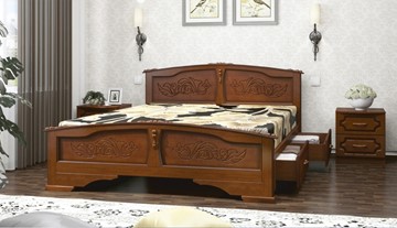 Кровать с выкатными ящиками Елена (Орех) 140х200 в Армавире