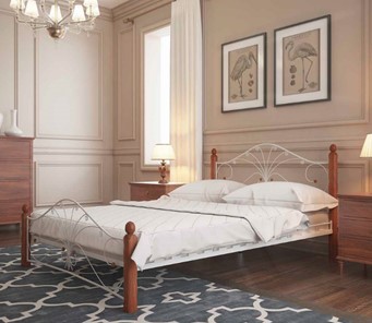 Кровать в спальню Фортуна 1, 1600, белый/махагон в Сочи