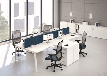 Набор мебели в офис А4 (металлокаркас TRE) белый премиум / металлокаркас белый в Краснодаре
