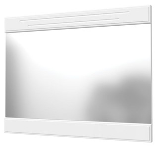 Зеркало навесное Олимп с декоративными планками (белый) в Краснодаре