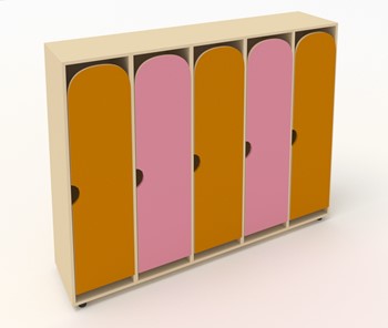 Шкаф детский распашной ШГ5У Беж+Оранжевый+Розовый в Краснодаре