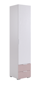 Шкаф-пенал с ящиками Зефир 107.01 (белое дерево/пудра розовая (эмаль)) в Краснодаре