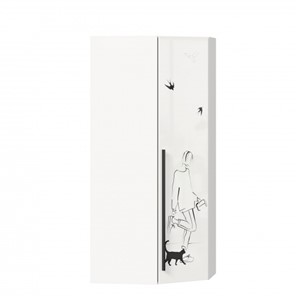 Угловой распашной шкаф Джоли 45 ЛД 535.030, Серый шелк в Новороссийске