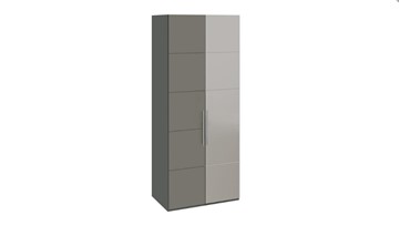 Распашной шкаф Наоми с 1 зеркальной правой дверью, цвет Фон серый, Джут СМ-208.07.04 R в Армавире