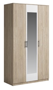 Шкаф 3 двери Genesis Светлана, с зеркалом, белый/дуб сонома в Новороссийске