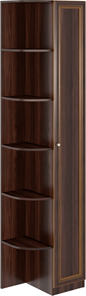Угловой шкаф-стеллаж Беатрис М14 правый (Орех Гепланкт) в Сочи