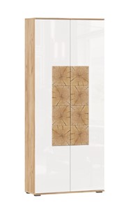 Шкаф двухстворчатый Фиджи с декоративными накладками 659.310, Дуб Золотой/Белый в Сочи