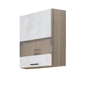Кухонный шкаф со стеклом Модус, Ш500с/720, цемент светлый в Краснодаре