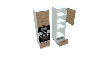 Кухонный шкаф-пенал Sanvut П7 3, Дуб крафт/Белый в Сочи