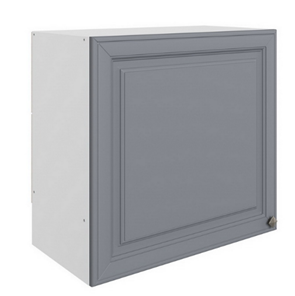 Настенный шкаф Мишель под вытяжку L600 H566 (1 дв. гл.) эмаль (белый/серый) в Краснодаре