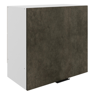 Шкаф настенный Стоун L600 Н566 (1 дв. гл.) (белый/камень темно-серый) в Сочи