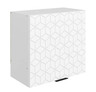 Навесной шкаф Стоун L600 Н566 (1 дв. гл.) с фрезировкой (белый/джелато софттач) в Сочи