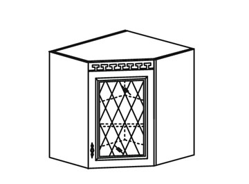 Шкаф кухонный Веста настенный угловой со вставкой из стекла 718*600*600 мм в Сочи