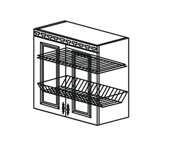 Шкаф на кухню Веста настенный двухдверный с сушкой 718*800*323мм в Сочи