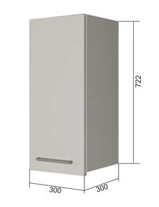 Навесной кухонный шкаф В7 30, Сатин/Антрацит в Краснодаре
