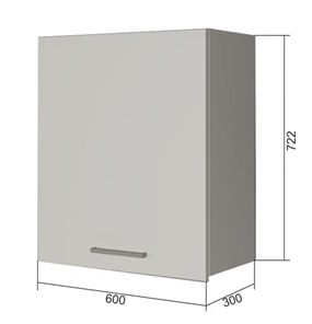 Навесной кухонный шкаф В7 60, Сатин/Антрацит в Краснодаре