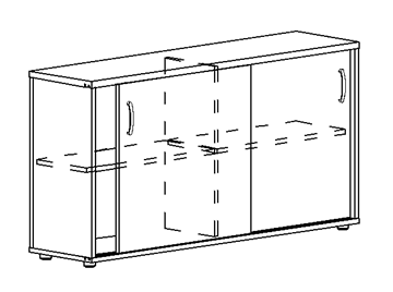 Шкаф-купе низкий Albero, для 2-х столов 60 (124,4х36,4х75,6) в Краснодаре