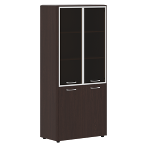 Шкаф комбинированный с дверьми в алюминиевой рамке DIONI Венге DHC 85.7  (850х430х1930) в Краснодаре