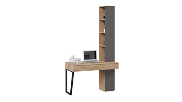 Компьютерный стол со шкафом комбинированным Порто СМ-393.15.012 (Яблоня Беллуно/Графит софт) в Краснодаре
