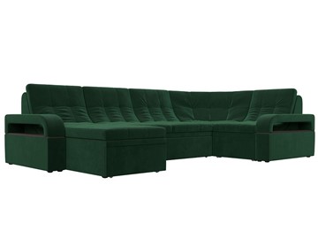 П-образный диван Лига-035, Зеленый (велюр) в Сочи