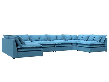 П-образный диван Лига-040, Амур голубой (рогожка) в Армавире