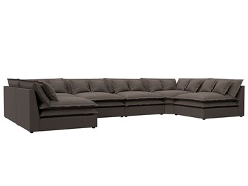 Большой П-образный диван Лига-040, Амур коричневый (рогожка) в Новороссийске