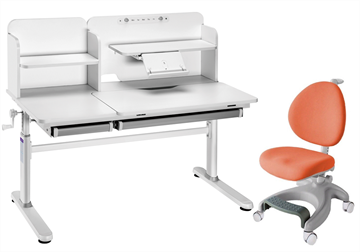 Комплект парта + кресло Iris II Grey + Cielo Orange + чехол для кресла в подарок в Армавире
