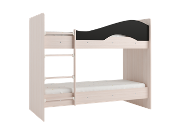 Детская  двухъярусная кровать Мая с 2 ящиками на щитах, корпус Млечный дуб, фасад Венге в Краснодаре - предосмотр 3