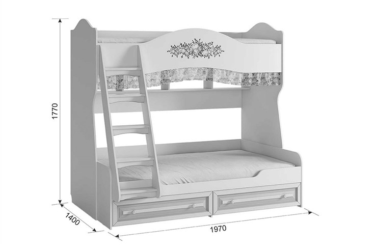 Двухъярусная кровать Алиса (1974х1404х1765) в Краснодаре - изображение 4