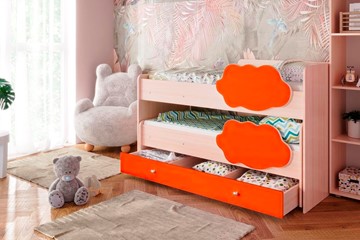Детская 2-ярусная кровать Соник 1.6 с ящиком, Оранжевый в Новороссийске