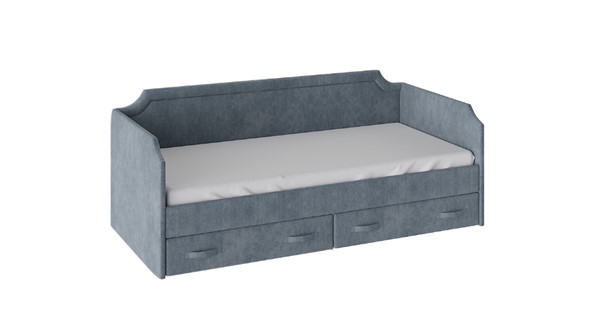 Кровать подростковая Кантри Тип 1, ТД-308.12.02 (Замша синяя) в Краснодаре - изображение