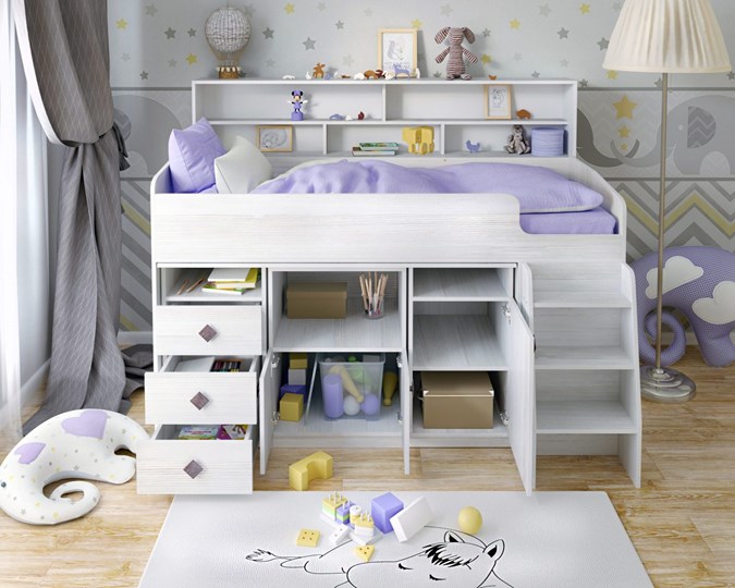 Кровать-чердак детская Малыш-5, цвет Винтерберг в Сочи - изображение 3