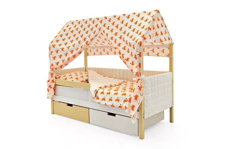 Детская кровать-домик «Svogen бежево-белый» мягкая в Краснодаре - изображение 1