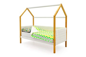Кровать-домик детская «Svogen белая-дерево» мягкая в Сочи